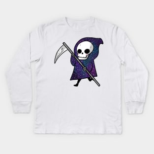 Galaxy grim reaper running Kids Long Sleeve T-Shirt